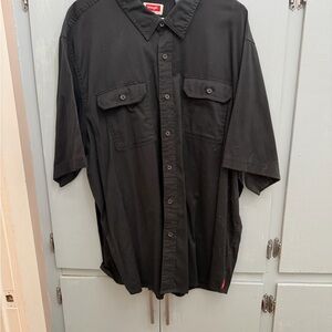 Wrangler Black Short-Sleeve Button Down Work Shirt